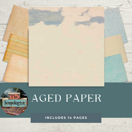 Coffee- and Tea-Stained Aged papers, Page Inserts, Collage Papers for Junk Journals and Mixed Media | Digital Download