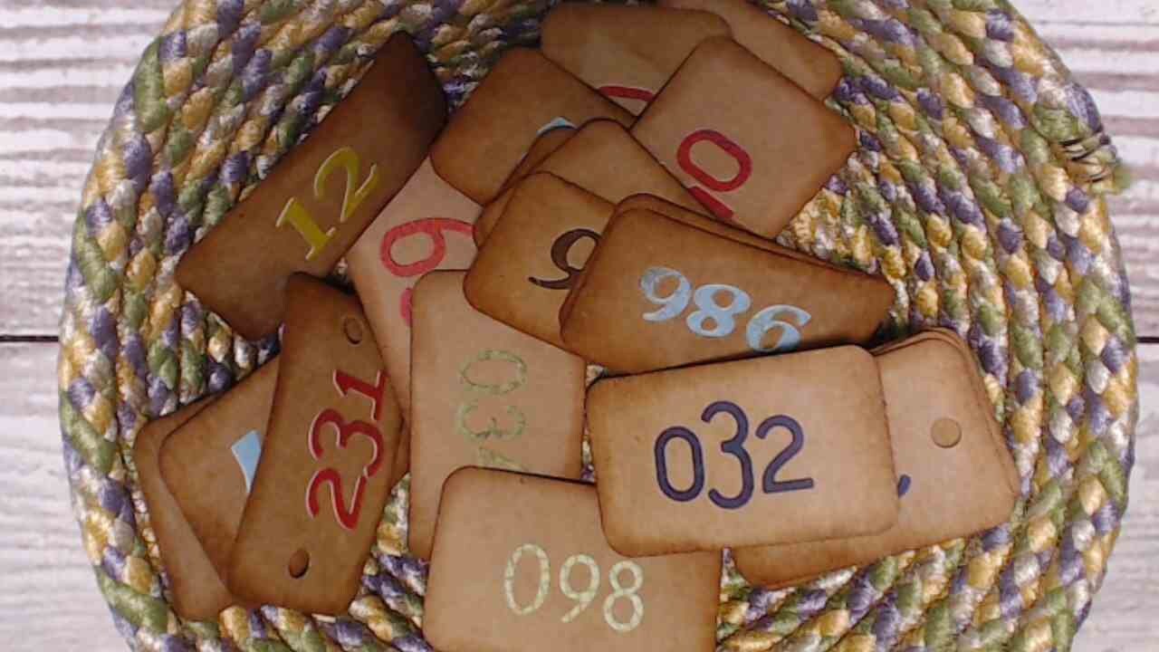 Numbered Tags, Vintage Style, Set of 20, Junk Journal, Mixed Media, Collage, Ephemera Kit, Handmade