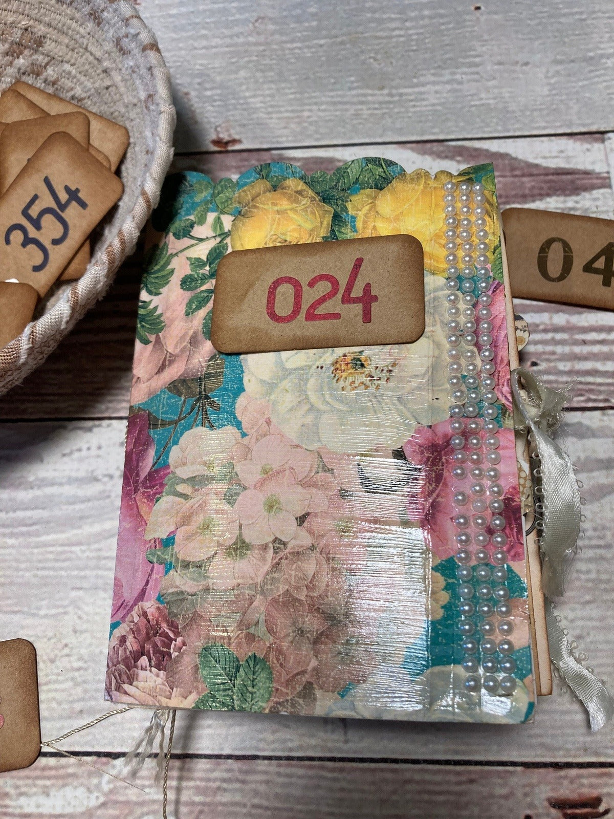 Numbered Tags, Vintage Style, Set of 20, Junk Journal, Mixed Media, Collage, Ephemera Kit, Handmade