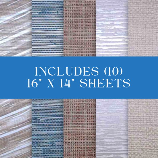 Textile Weaves Unpasted Wallpaper Sample Sheets for Crafts, Junk Journals, Mixed Media and Collage Art Projects