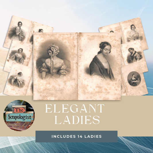 Bohemian and Elegant Ladies, Junk Journal Inserts, Ephemera Pack | Digital Download